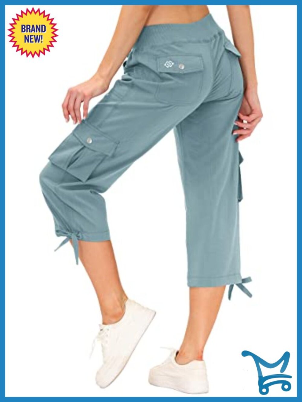 Women's Cargo Capris Lightweight Hiking Pants with 6 Pockets